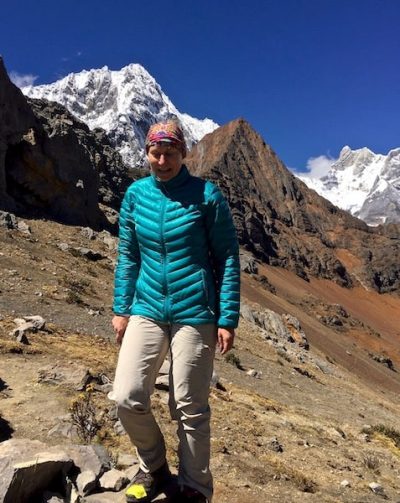 Marlo Bennett hiking in Peru